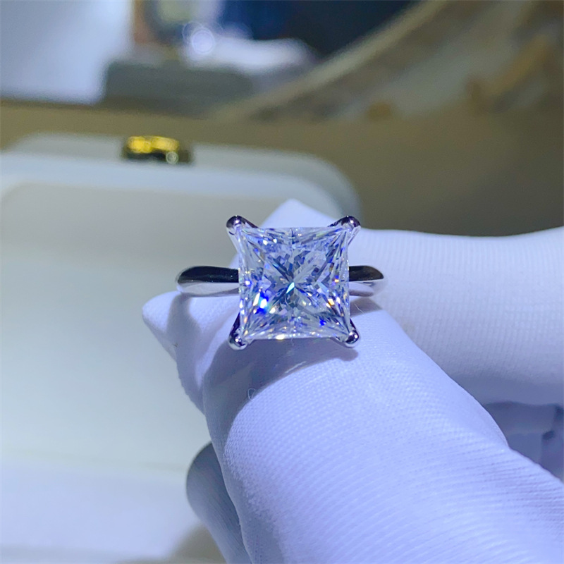 Women's S925 Sterling Silver Colorful Moissanite Ring, Elegant Gift